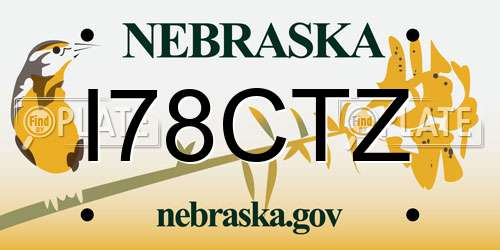 I78CTZ Nebraska License Plate