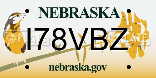 I78VBZ Nebraska License Plate