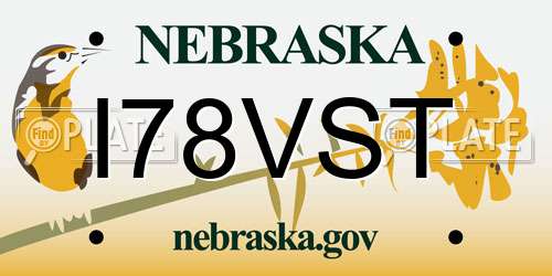 I78VST Nebraska License Plate