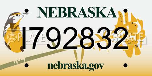 I792832 Nebraska License Plate