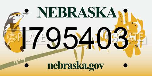 I795403 Nebraska License Plate