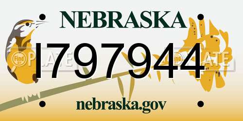 I797944 Nebraska License Plate