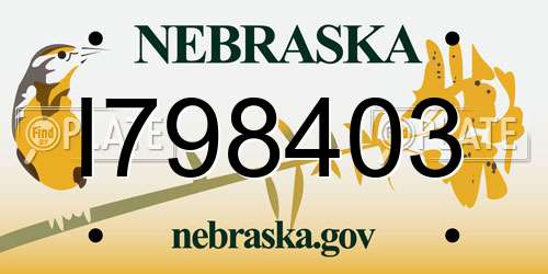 I798403 Nebraska License Plate