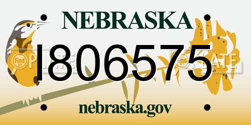 I806575 Nebraska License Plate