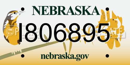 I806895 Nebraska License Plate