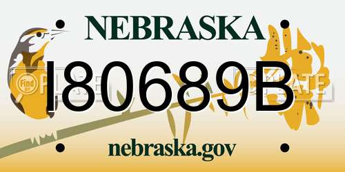 I80689B Nebraska License Plate