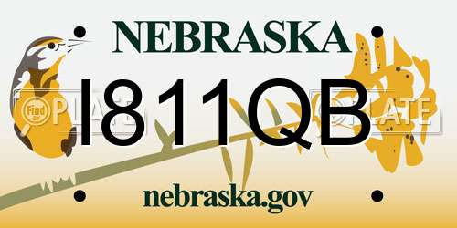 I811QB Nebraska License Plate