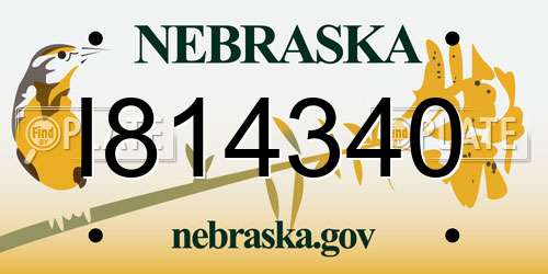 I814340 Nebraska License Plate