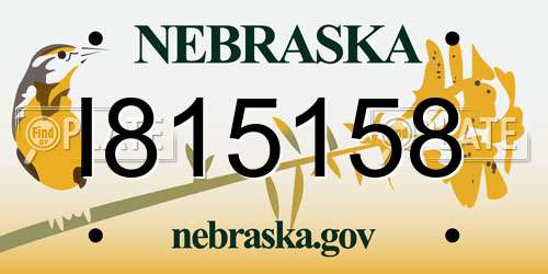 I815158 Nebraska License Plate