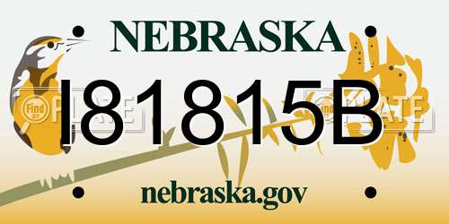 I81815B Nebraska License Plate