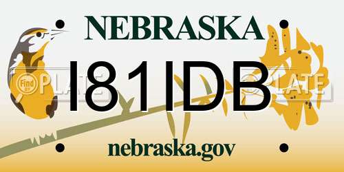 I81IDB Nebraska License Plate