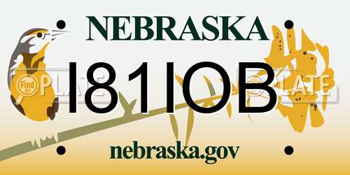 I81IOB Nebraska License Plate
