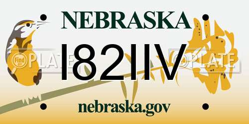 I82IIV Nebraska License Plate