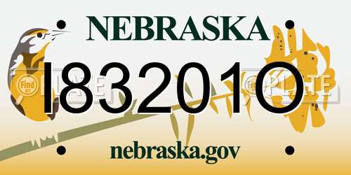 I83201O Nebraska License Plate