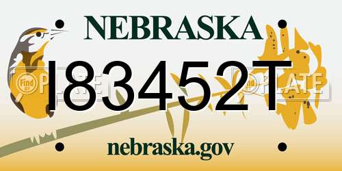 I83452T Nebraska License Plate
