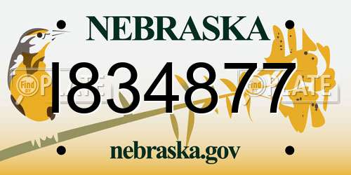 I834877 Nebraska License Plate