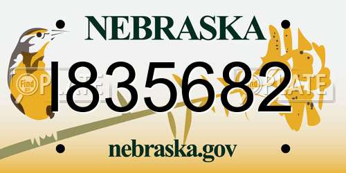 I835682 Nebraska License Plate