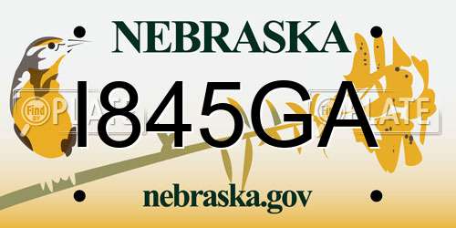 I845GA Nebraska License Plate
