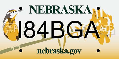 I84BGA Nebraska License Plate