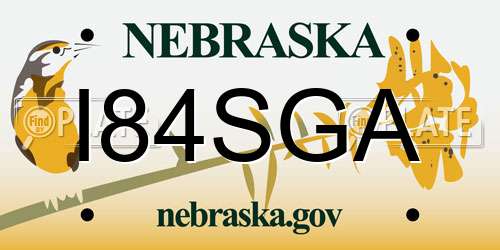 I84SGA Nebraska License Plate