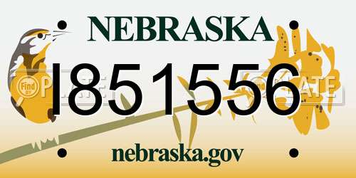 I851556 Nebraska License Plate