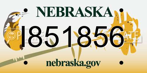 I851856 Nebraska License Plate