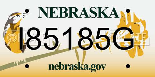 I85185G Nebraska License Plate