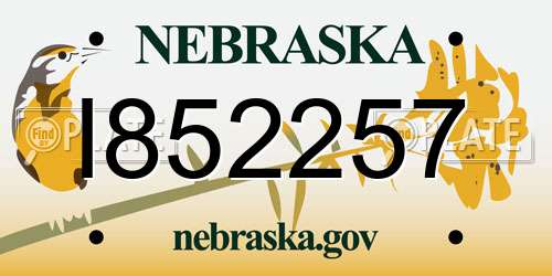 I852257 Nebraska License Plate