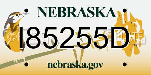 I85255D Nebraska License Plate