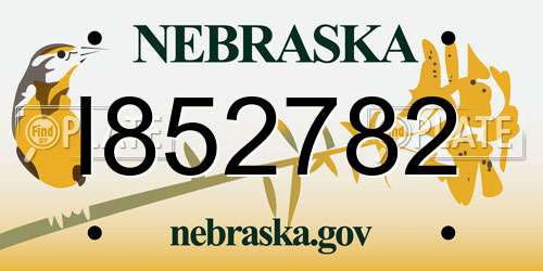 I852782 Nebraska License Plate