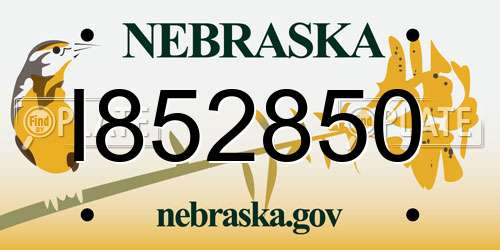 I852850 Nebraska License Plate