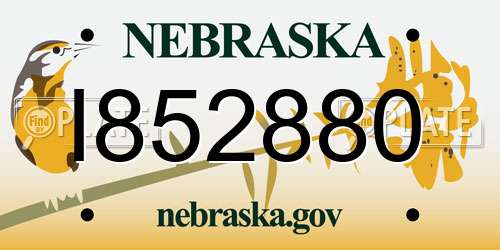 I852880 Nebraska License Plate