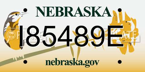 I85489E Nebraska License Plate