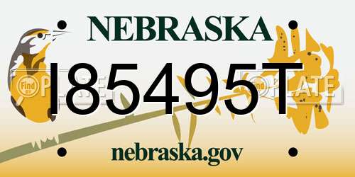I85495T Nebraska License Plate