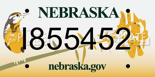I855452 Nebraska License Plate