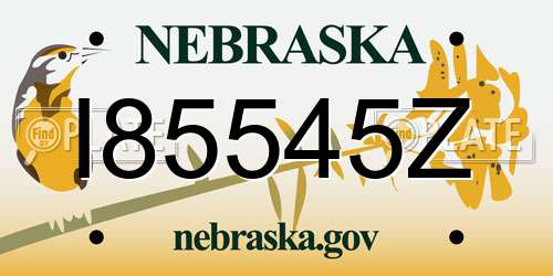 I85545Z Nebraska License Plate