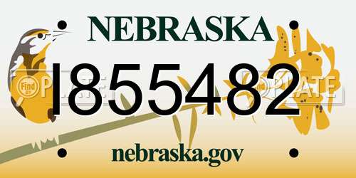 I855482 Nebraska License Plate