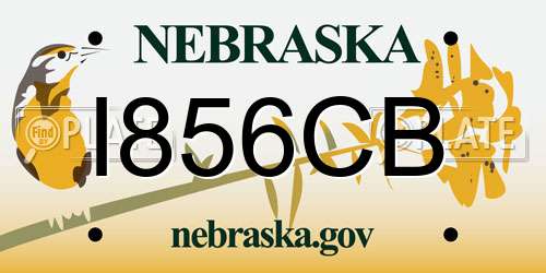 I856CB Nebraska License Plate