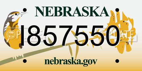 I857550 Nebraska License Plate
