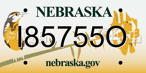 I85755O Nebraska License Plate