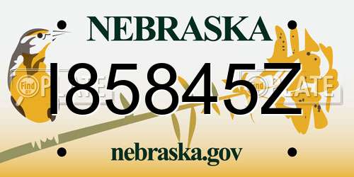 I85845Z Nebraska License Plate