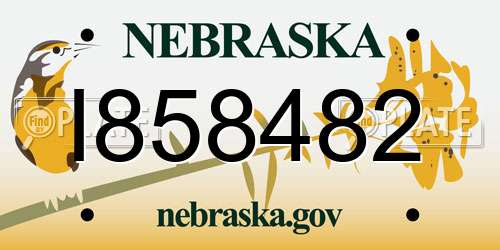 I858482 Nebraska License Plate
