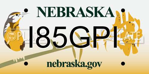 I85GPI Nebraska License Plate
