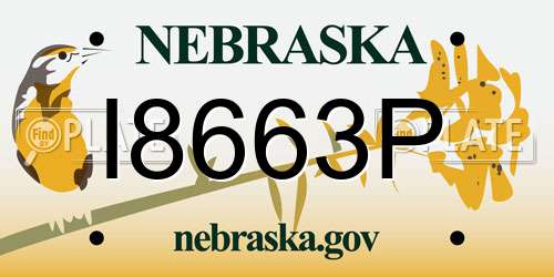 I8663P Nebraska License Plate