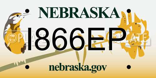 I866EP Nebraska License Plate