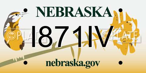 I871IV Nebraska License Plate