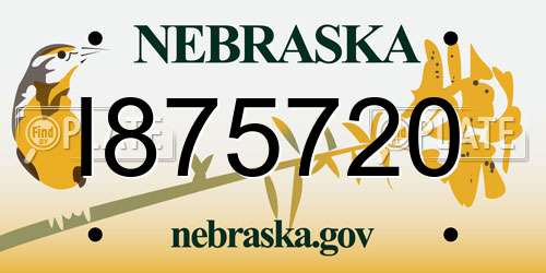 I875720 Nebraska License Plate