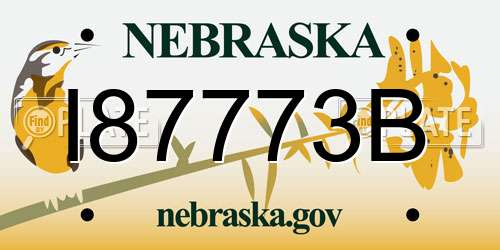 I87773B Nebraska License Plate