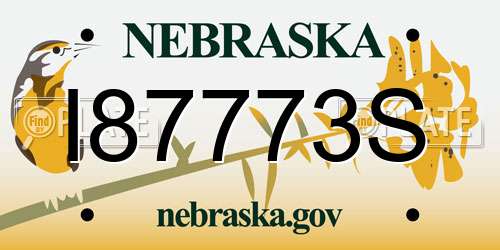 I87773S Nebraska License Plate