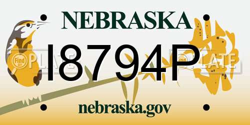 I8794P Nebraska License Plate